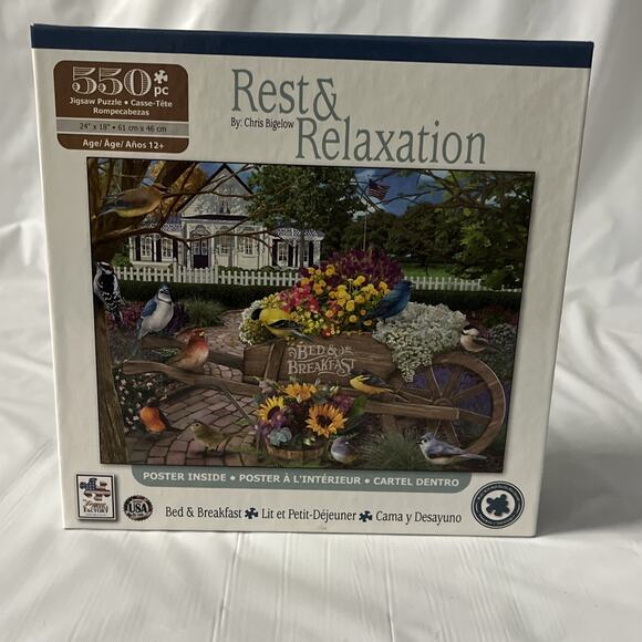Rest & Relaxation Bed and Breakfast 550 Piece Jigsaw Puzzle New Sealed Box - Picture 1 of 2